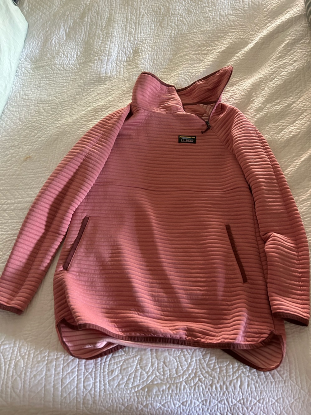 L.L. Bean Women’s Ribbed Quarter-Zip - Dusty Rose